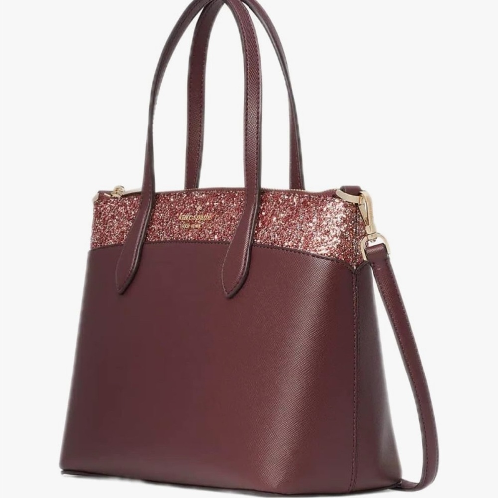 NWOT KATE SPADE FLASH GLITET SATCHEL BAG IN CHEST-WOOD